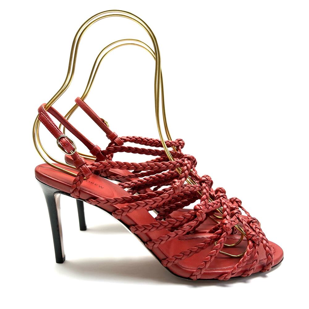 PAUL ANDREW Who's That Braided Sandals EU 38 US 8 Women's Red High Heels NWT - Picture 11 of 11